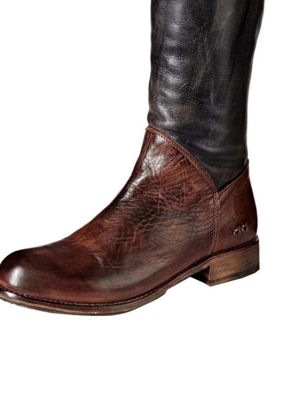 Bed Stu Manchester Riding Boots in two-tone black and brown 10 EUC - Picture 3 of 3